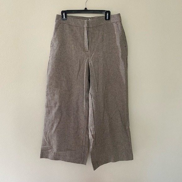 NWT Loft Wide Leg Crop Pants in Houndstooth sz 8 - Picture 2 of 12
